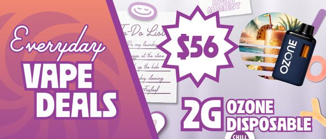 Cannabis Promo, Cannabis Sales, Cannabis Discounts, Cannabis on Sale, $56 Ozone 2G Disposables