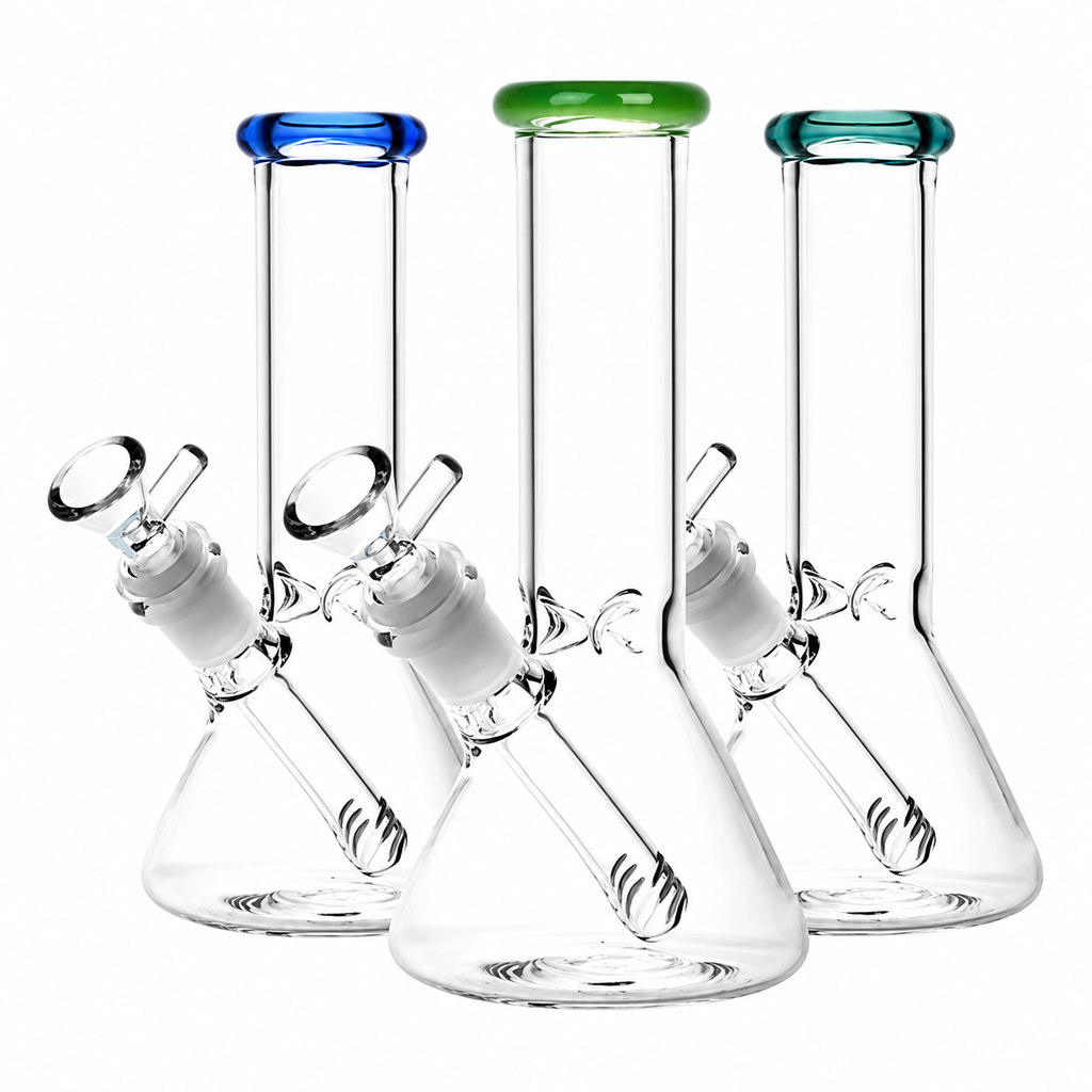 High Mountain Imports 8" Mini Beaker with Colorful Rim Water Pipe Each