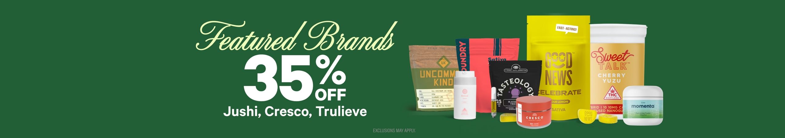 Cannabis Promo, Cannabis Sales, Cannabis Discounts, Cannabis on Sale, 35% Off Featured Brands