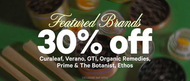 Cannabis Promo, Cannabis Sales, Cannabis Discounts, Cannabis on Sale, 30% Off Featured Brands