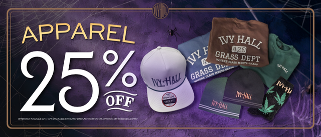 Cannabis Promo, Cannabis Sales, Cannabis Discounts, Cannabis on Sale, Apparel 25% Off!