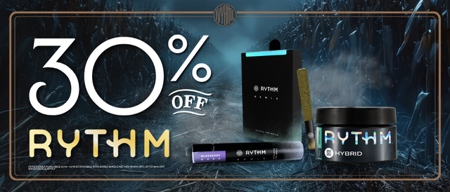 Cannabis Promo, Cannabis Sales, Cannabis Discounts, Cannabis on Sale, Rythm 30% Off!