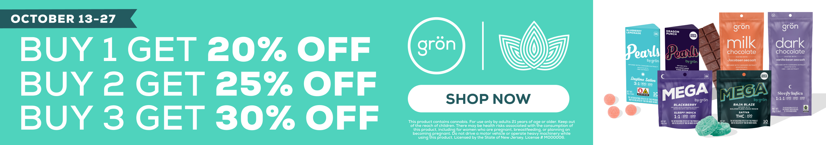 20% OFF 1+ | 25% OFF 2+ | 30% OFF 3+ Grön