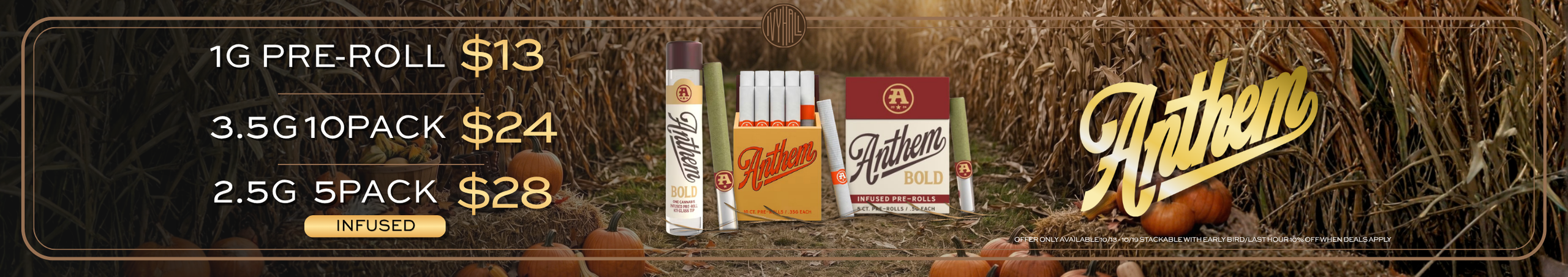 Cannabis Promo, Cannabis Sales, Cannabis Discounts, Cannabis on Sale, Anthem Pre-Roll Sale!