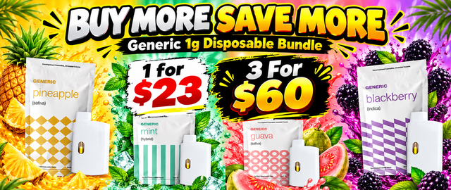 Cannabis Promo, Cannabis Sales, Cannabis Discounts, Cannabis on Sale, Buy More Save More - Generic 1g Disposable Bundle