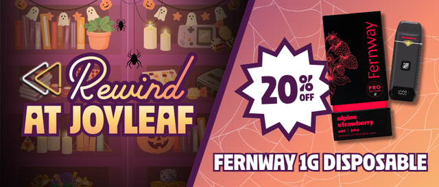 Cannabis Promo, Cannabis Sales, Cannabis Discounts, Cannabis on Sale, 20% Off Fernway 1G Disposable