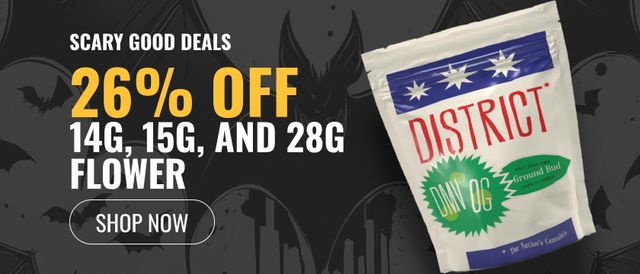 Cannabis Promo, Cannabis Sales, Cannabis Discounts, Cannabis on Sale, 26% off 14g, 15g, and 28g Flower