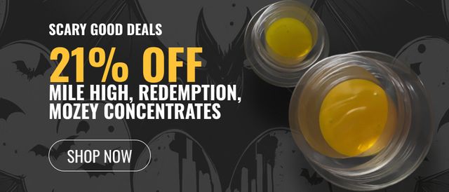 Cannabis Promo, Cannabis Sales, Cannabis Discounts, Cannabis on Sale, 21% off Mile High, Redemption, Mozey Concentrates