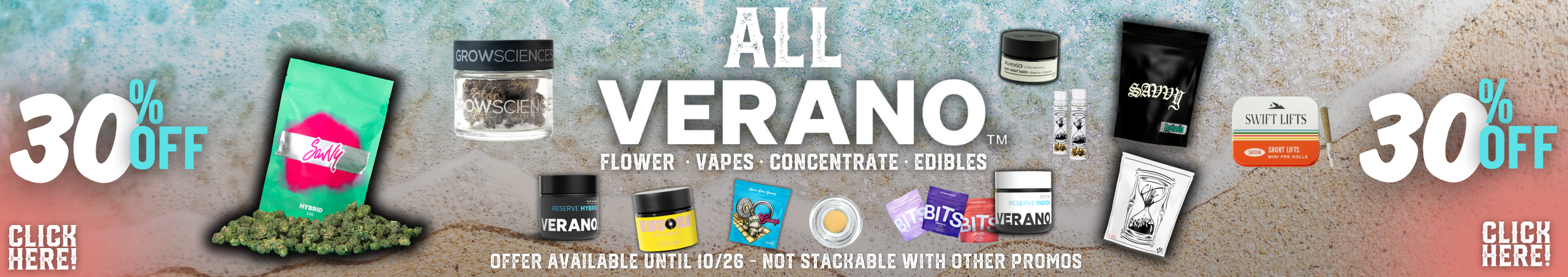 Cannabis Promo, Cannabis Sales, Cannabis Discounts, Cannabis on Sale, Verano 30% Off!