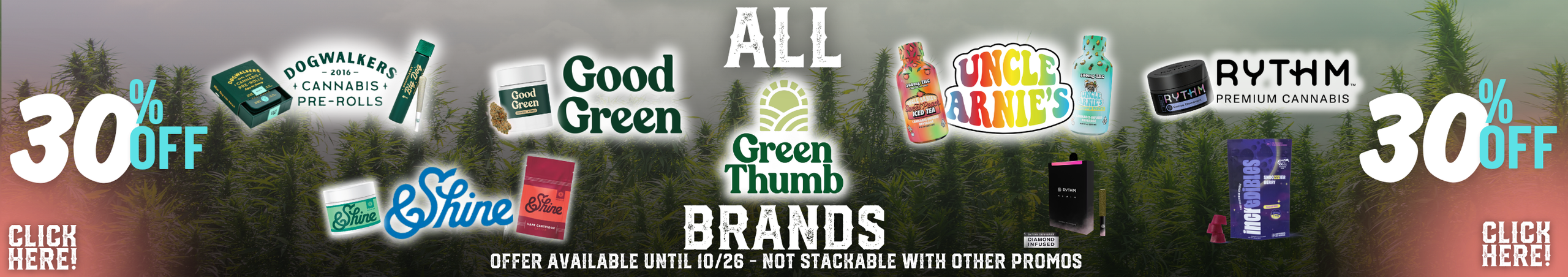 Cannabis Promo, Cannabis Sales, Cannabis Discounts, Cannabis on Sale, GTI 30% OFF
