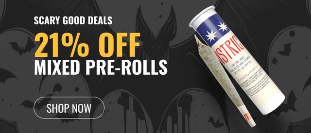 Cannabis Promo, Cannabis Sales, Cannabis Discounts, Cannabis on Sale, 21% off Mixed Pre-rolls