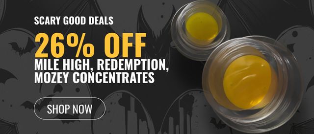 Cannabis Promo, Cannabis Sales, Cannabis Discounts, Cannabis on Sale, 26% off Mile High, Redemption, Mozey Concentrates