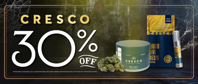 Cannabis Promo, Cannabis Sales, Cannabis Discounts, Cannabis on Sale, Cresco 30% Off!