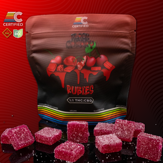 Black Cherry Rubies 1:1 THC:CBD Gummy product