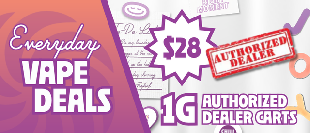 Cannabis Promo, Cannabis Sales, Cannabis Discounts, Cannabis on Sale, $28 Authorized Dealer 1G Cartridges